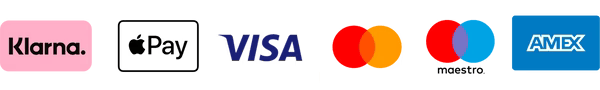 Säker betalning med Klarna, Apple Pay, VISA, Mastercard, Maestro och AMEX